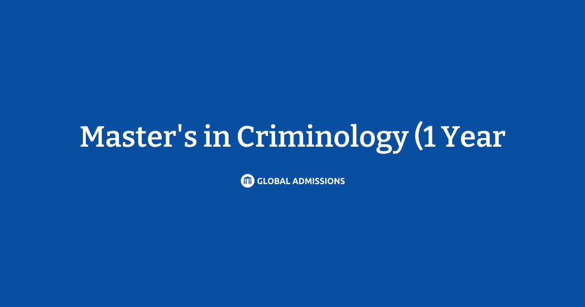 Master's in Criminology (1 Year) at Technological University Dublin